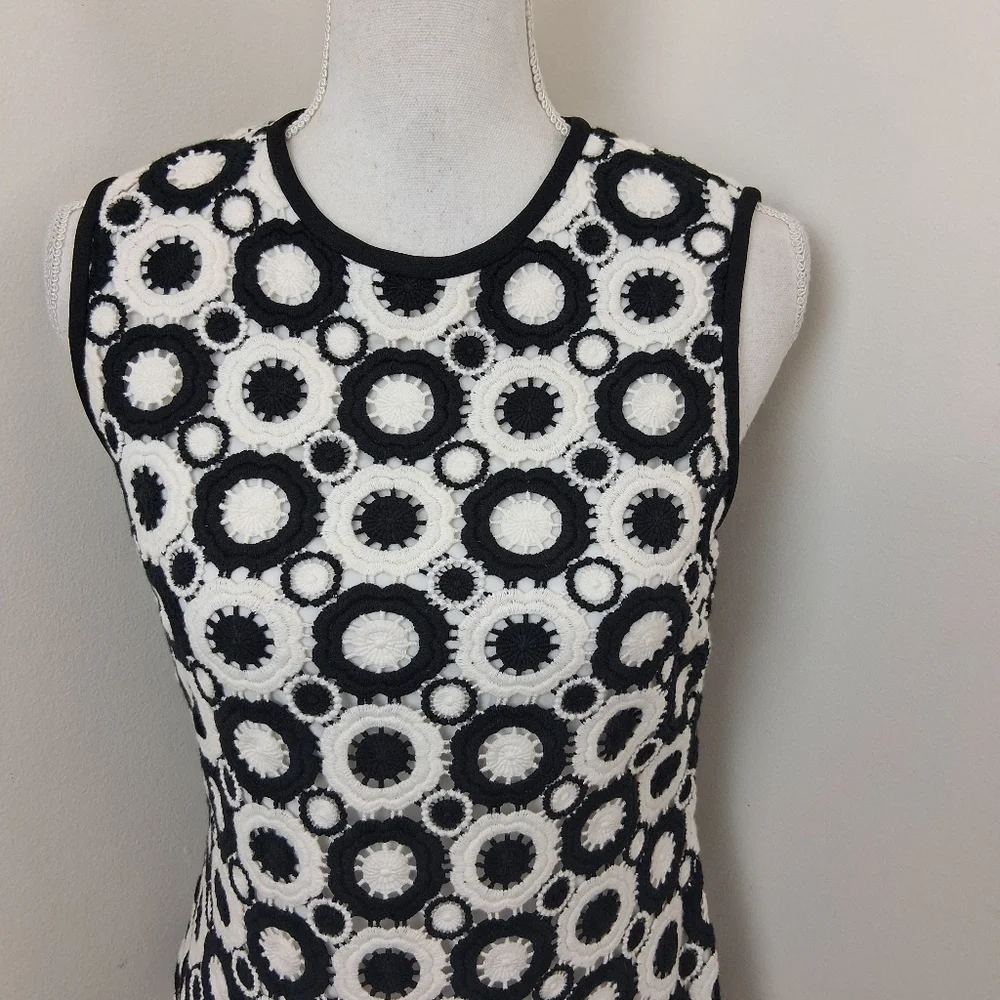 Kate Spade Guipure Retro Shift Dress Black and White Size 4
